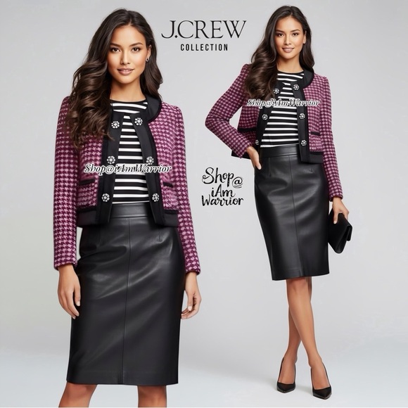 J.Crew Collection tweed bouclé embellished button crop jacket *shop@iamwarrior - Picture 1 of 14